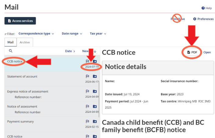 Ccb Entitlement Form.pdf Printing from the CRA